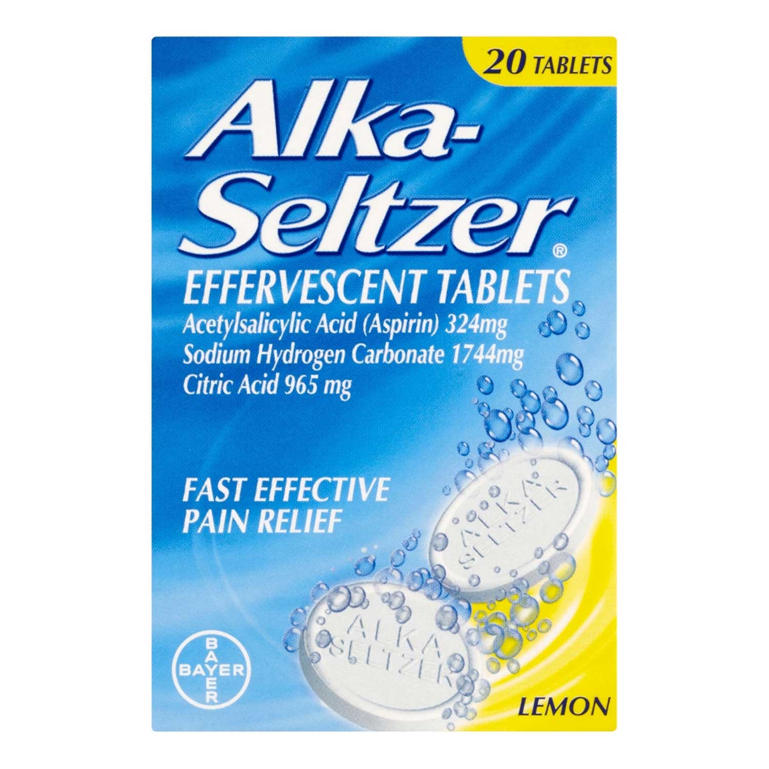 Effervescent Tablets Lemon 20 Pack Alka-seltzer | ALDI.IE